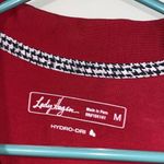 Lady Hagen  hydro-dri medium women’s red and houndstooth lined v neck polo golf t Photo 2