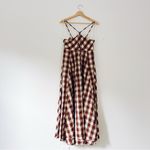 Free People NEW  Via Gingham Cotton Seersucker Sundress Brown Photo 13