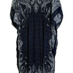 Speed Control New York Caftan Dress 2X Paisley Print V Neck Long Beach Cover Up Blue Photo 0