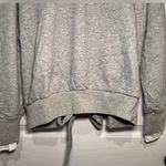 Anthropologie EVIDNT Size Large Gray Open Cropped Back Tie Sweatshirt Photo 3