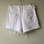 ZARA DISTRESSED FRAYED HEM WHITE JEAN SHORTS SIZE 0 Rodeo Festival Summer Photo 1