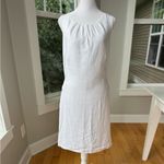 Saint Tropez West White Linen Scoop Neck Shift Dress Lined Size 12 Photo 12