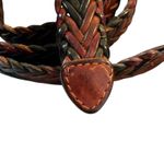 Brown and Black Braided Leather Belt Made in Turkey Photo 2