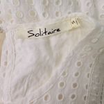 Solitaire  White Shift Eyelet Lace Sleeveless White Lined Casual Cotton Dress S Photo 6
