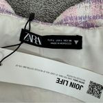 ZARA Plaid Tweed Bustier Corset Top Pink Purple Large Crop Strapless Photo 9