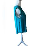 J.Crew  Teal Split‎ Neck Sleeveless Blouse Photo 3