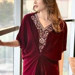 BOLLYWOOD SUIT PAKISTANI INDIAN WEDDING VELVET KAFTAN PARTY WEAR EID Red Size XL Photo 9