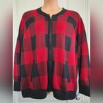 Torrid Sz 3 Red and Black Checkered Cardigan Jacket NWOT Photo 1
