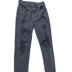 American Eagle  Ripped &‎ Destroyed High Rise Mom Jeans Size 0 Photo 3