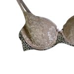 Victoria's Secret  34D Lace Lined Demi Double Print Bra Beige Leopard Photo 1