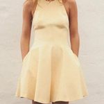 ZARA  mini halter dress butter yellow evening party wedding dress Photo 10