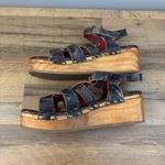 Bed Stu Fabiola Black Lux Distressed Leather Platform Sandal Photo 7