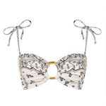 Montce Ivy Bandana Tori Ties Bandeau Bikini Top, Size Small, BRAND NEW, $152 Black Photo 8