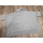 Chico's  Solid Gray Rhinestone Sweater Poncho Drape Sweater Small Medium Photo 6
