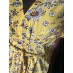 Max Studio  Yellow Floral Blouse - Tie Waist - Bright Summer Print Photo 1