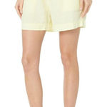 Michael Stars Women's S Bex Woven Linen Pleated Shorts Tie Summer Butter Yellow Photo 0