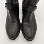 joe's jeans Joe’s Black Leather Strappy Buckle Wedge Heel Booties Boots Size 8 Photo 3