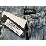 Pretty Little Thing Mid Blue Wash Straight Leg Raw Hem Jeans Size 6 NWT Photo 3