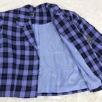 Vince Camuto  Purple Black Plaid Cropped Blazer Jacket‎ Size Medium New Photo 3