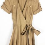 Diane Von Furstenberg  KALEY Cotton Wrap Dress  Size 6 Tan Utility Fit & Flare Photo 8