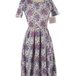 LuLaRoe Amelia Gray Floral Dress Photo 0