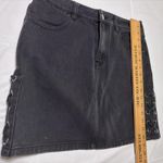 PacSun  Los Angeles Black Denim Jean Skirt Size 28  Cotton Women with side laceup Photo 8