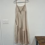Free People Intimately  Womens Dress Medium Champagne Midi Dress Satin Sleeveless Photo 0