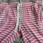 J.Crew Long-Sleeve Knit Pajama Set Women's Size L Pink White Striped Cozy Photo 11