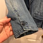 st. john's bay  Women's Denim Blazer Jacket Blue 1X Cotton Stretch Fitted Cottage Photo 5