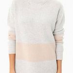 Tuckernuck  Heather Gray Tan Broadway Stripe Sweater Wool Cashmere Blend Size L Photo 0