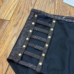 Red Carter NWT  studded black Python accent bikini bottoms Small size 6 US swim Photo 1