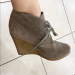 ALDO Olive Suede Wedge Gummy Soles Booties 7 Photo 6