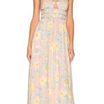 Free People  Wisteria Maxi Dress Light Combo Floral Open Back Pink Size XS New Photo 2