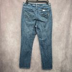 Chico's  Platinum Blue Jeans Straight Leg Cotton Denim Pants Size 1 Short Photo 1