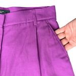 Max Mara Weekend Fuchsia Plum Purple Pleated Linen Blend Bermuda Shorts size 8 Photo 6