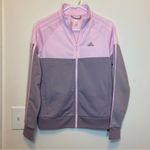 Adidas | Essentials Colorblock Tricot Full Zip Track Jacket Purple/Pink Sz Small Photo 2