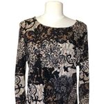 Classiques Entier Classique Entier Black Beige Baroque Floral Lace Long Sleeve Top Women's Size XL Photo 1