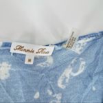 Minnie Rose French Sayings Lightweight V neck Sweater medium light blue Blue Photo 4
