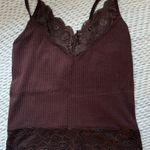 & Other Stories Brown Lace Tank Top Photo 0