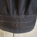 LA JOANNE Leather & Suede Vintage Moto Jacket Black Size Small Puff Sleeve Belt Photo 7