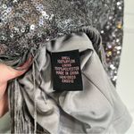 AQUA  Bloomingdale’s Sequin & Fringe Silver Pewter Short Sleeve Mini Dress Size 0 Photo 7