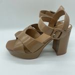 Jeffrey Campbell  Tan Patent Leather Strappy Chunky Platform Heel Women's size 7 Photo 2