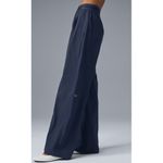 Alo Yoga Alo Suit Up Trousers Navy High-Rise Waist Windbreaker Wide Leg Edgy Slacks Pants Photo 4