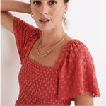 Madewell  Size Medium Eyelet Lucie Smocked Mini Americana Red NA305 Photo 4