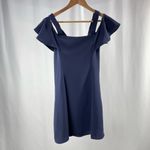 Likely Bellamy Cold Should Ruffle Mini Dress in Navy Blue Size 4 Photo 1
