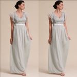 BHLDN Anthropologie Maricela Dress Beaded Chiffon Evening Formal Photo 1
