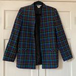 Vintage TanJay 80s 90s Blazer Houndstooth Plaid Bright Colors Tan Jay 8 Women’s Black Photo 0