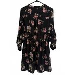 Daniel Rainn  Women's Mini Dress Medium Floral Roll Tab Sleeves Pleated Shoulder Photo 1