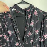 Monique Lhuillier ML Black Floral Ruffle Pleated Dress (Size 10) Photo 8