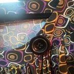 Susan Lawrence Brown and Orange Smocked Blouse Photo 2